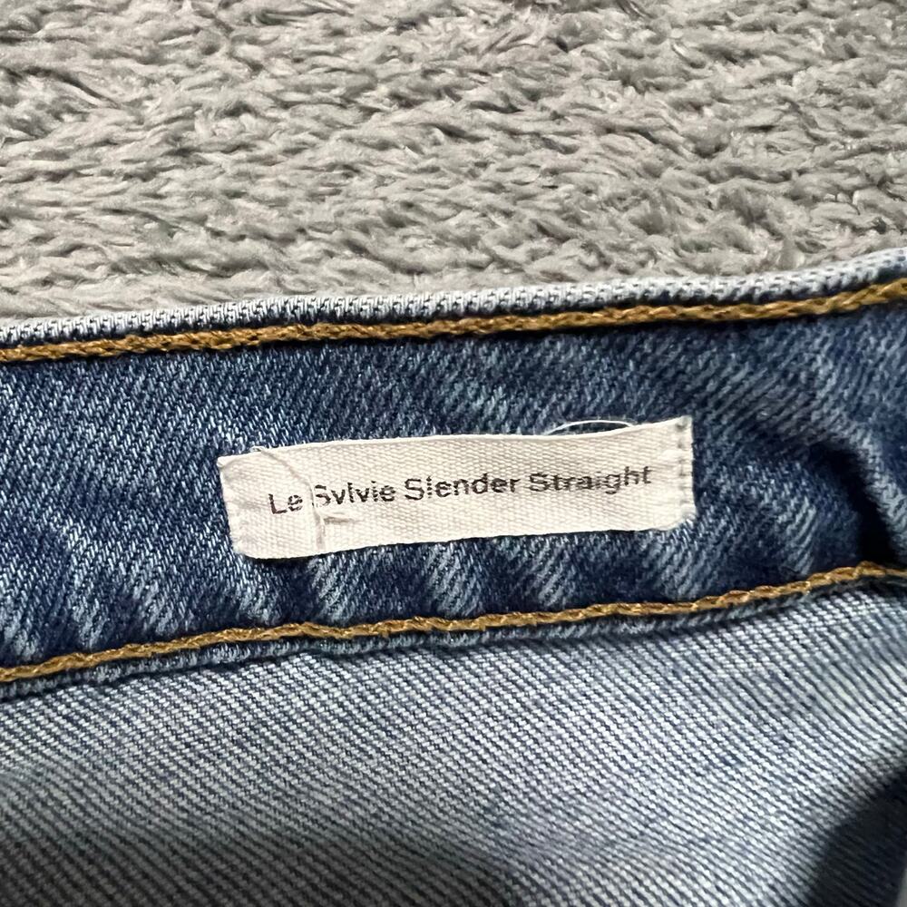 FRAME Jeans Womens 29 (31x27.5) Le Svlvie Straight  Blue Denim Pants - Picture 6 of 11